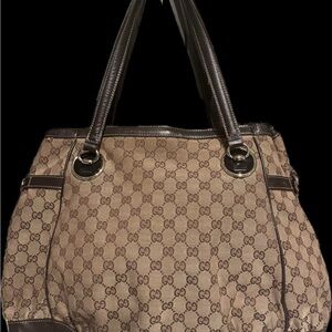 Gucci Beige and Brown GG Tote